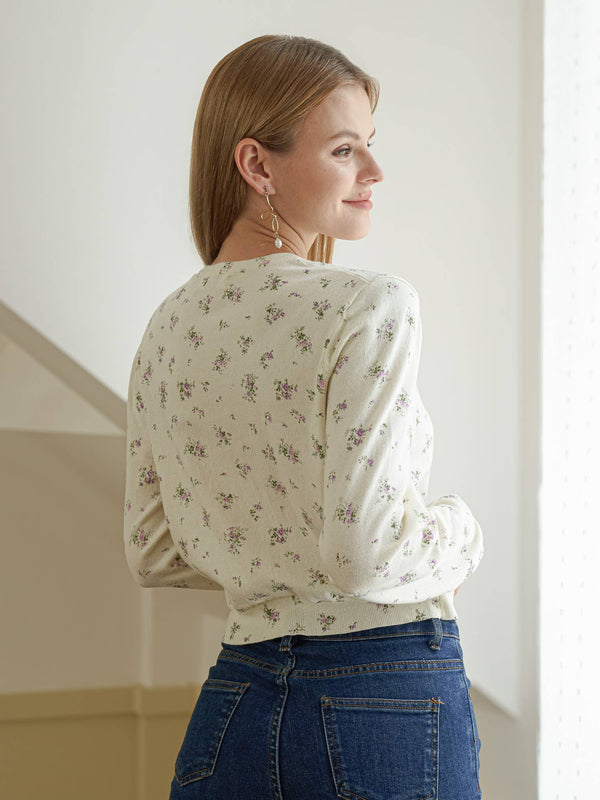 Dainty Floral Knit Cardigan