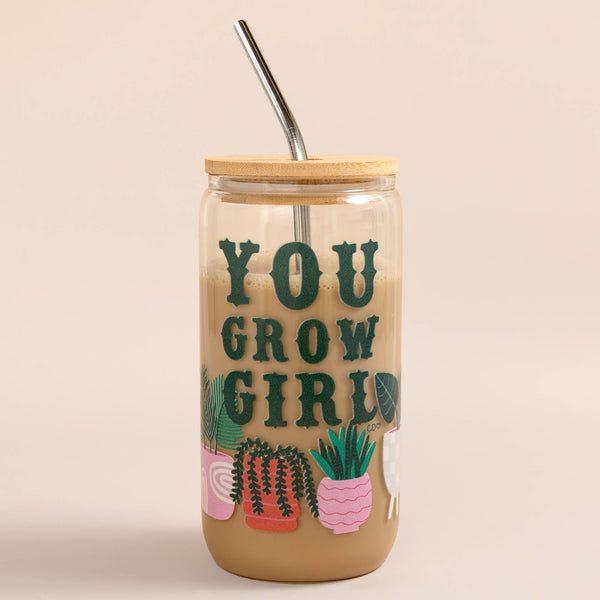 You Grow Girl Plant Glass Can