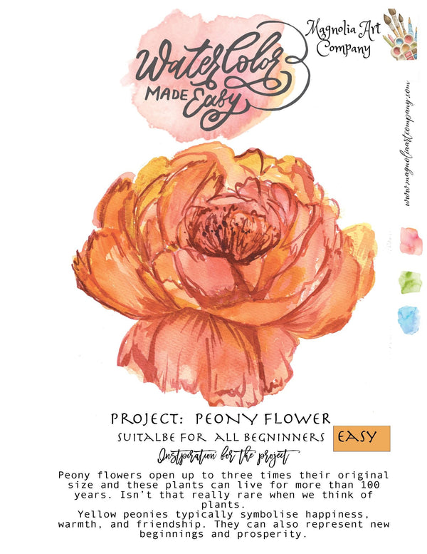 Peony Flower Watercolor Kit- Watercolor Made Easy - 1