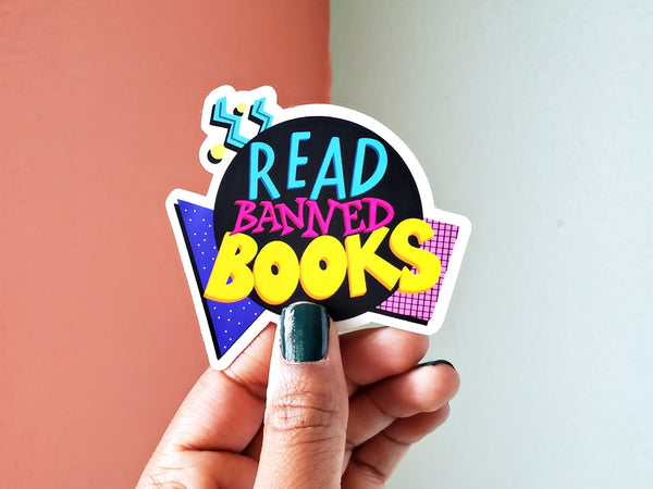 90s Style Read Banned Books Sticker - 3