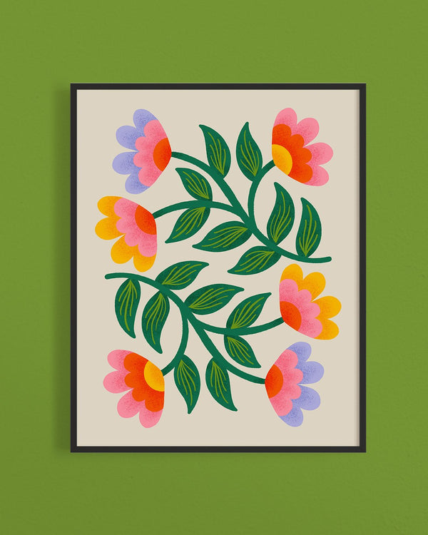 Symmetrical Flowers 1 Art Print - 1
