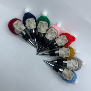 Skull Wine Stopper with Hat - 1