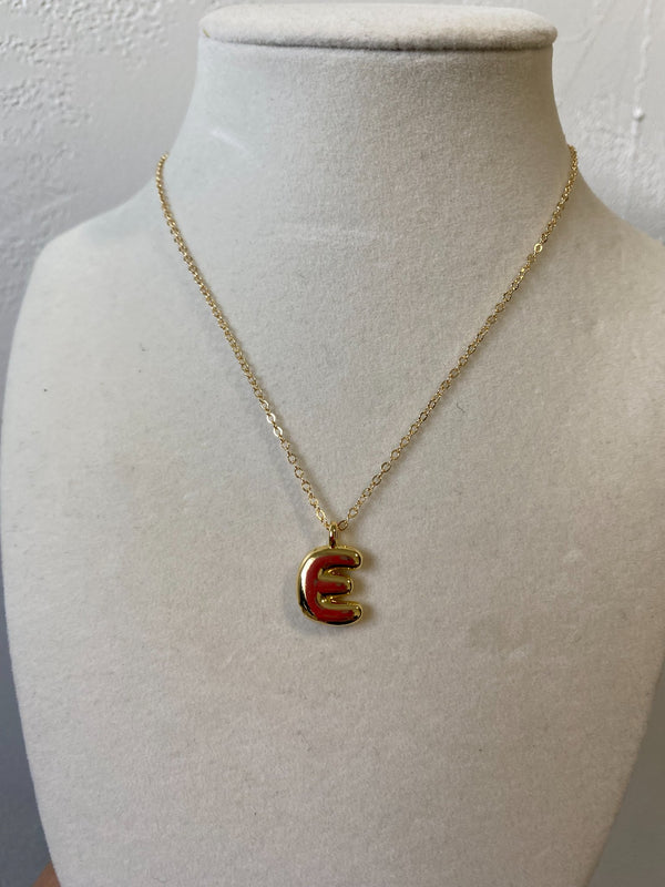 Bubble Letter Initial Pendant Necklace - 3