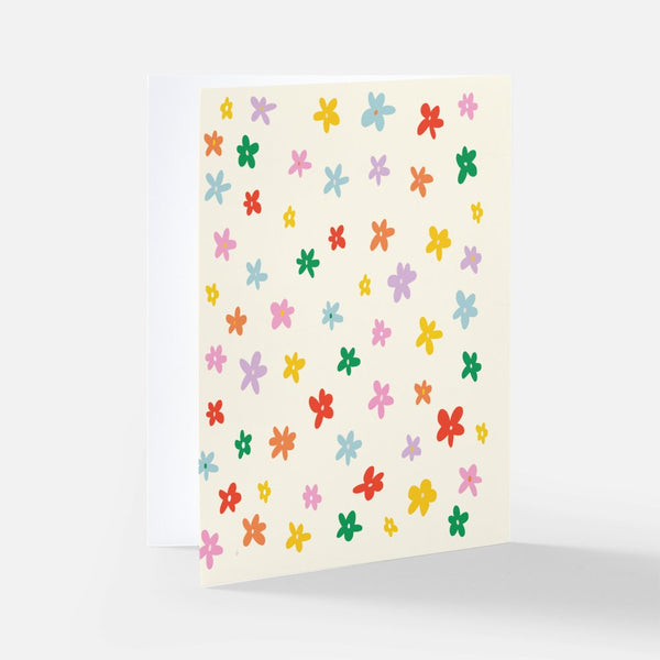 Retro Rainbow Flowers Greeting Card - 2