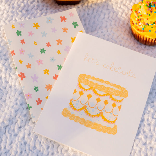 Retro Rainbow Flowers Greeting Card - 3