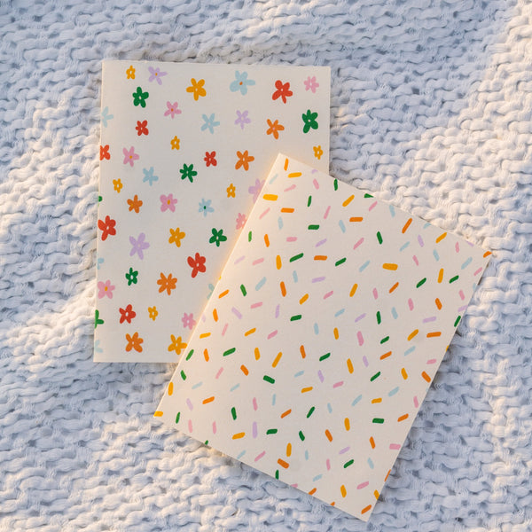 Retro Rainbow Flowers Greeting Card - 4