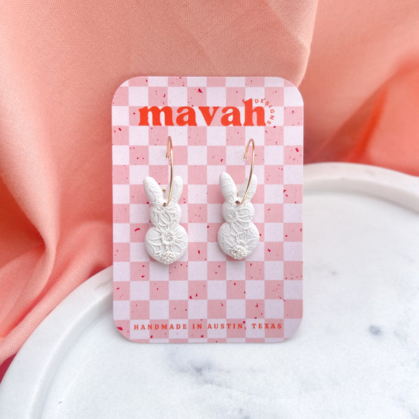 Ivory Floral Bunny Hoop - 1