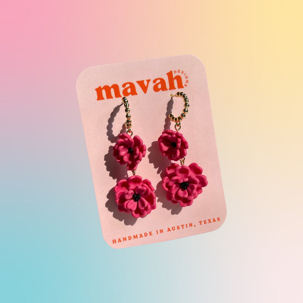 Floral Dangle Earrings - 1