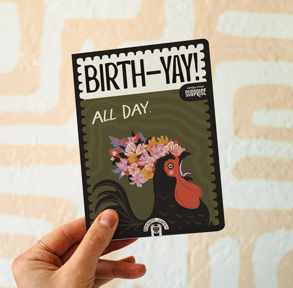 PresentCard™ Birth-Yay! All Day Crazy Rooster Birthday Card