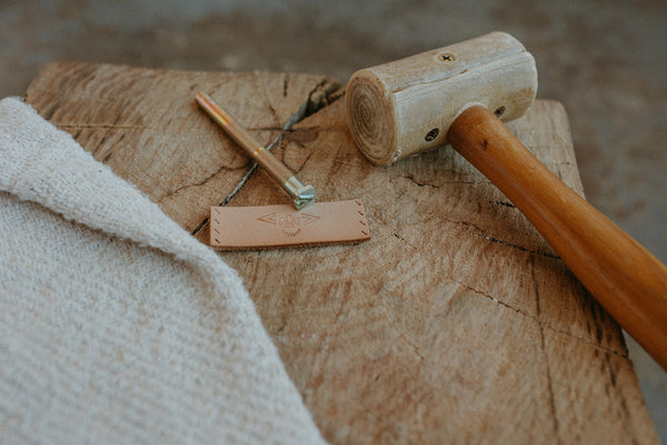 Hand-Stamped Leather Bandana Cuff