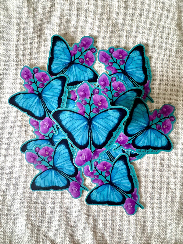 Blue Morpho Butterfly Sticker