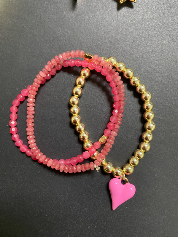 Bracelets Gemstone Crystal Bead with Charms