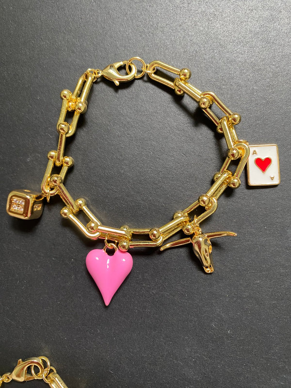 Bracelets Gemstone Crystal Bead with Charms