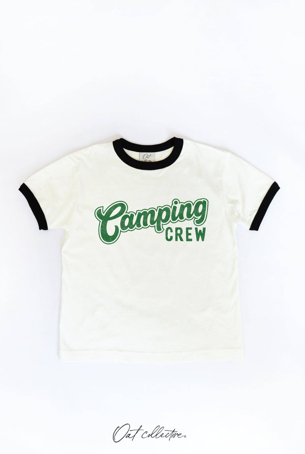 Camping Crew Toddler Ringer Graphic Tee