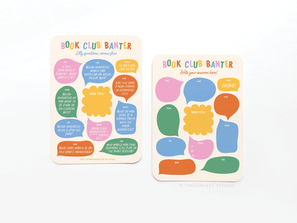 Book Club Banter Book Review Card Set