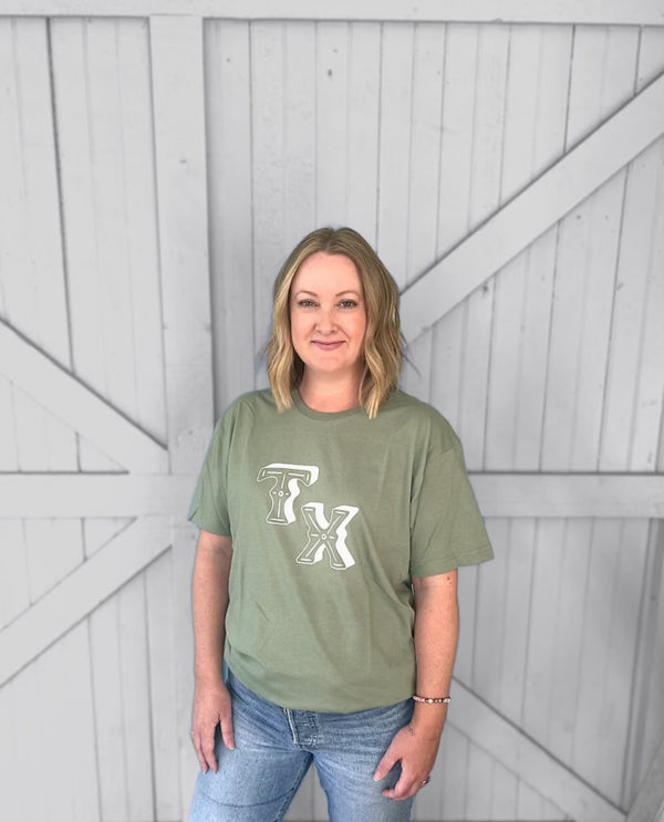 Texas (TX) Tee - Artichoke Green