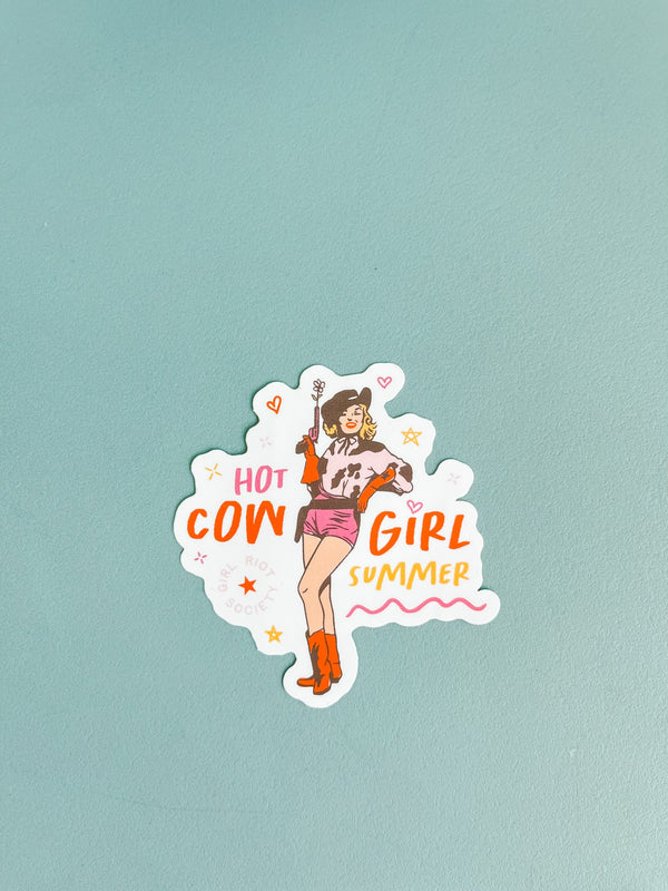 Hot Cowgirl Summer Die Cut Sticker