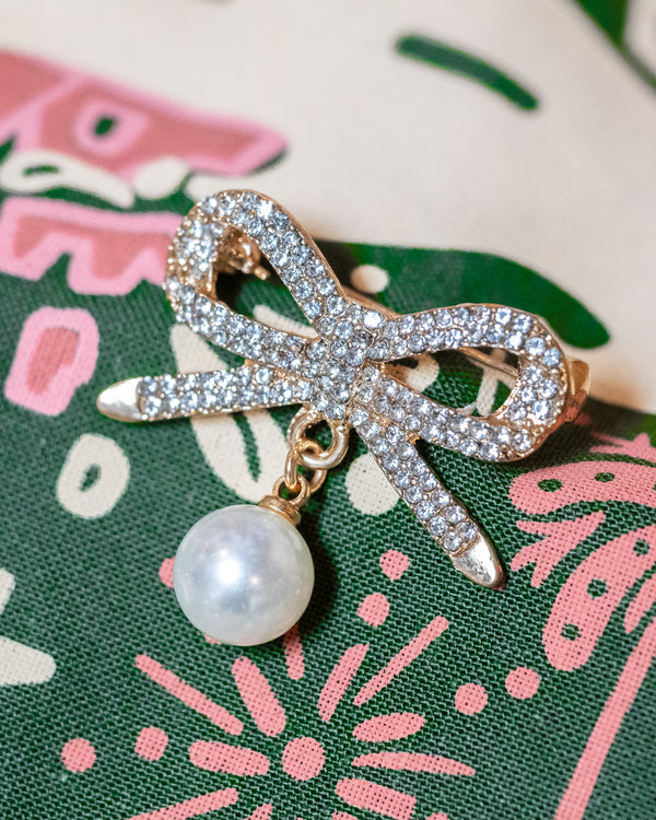 Bandana Brooch - Bow + Pearl