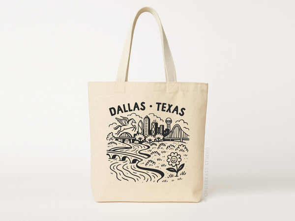 Dallas Texas Skyline Tote Bag