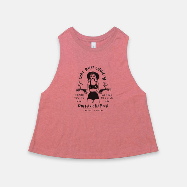 Girl Riot Society - Dallas Chapter - Cropped Flowy Pink Tank