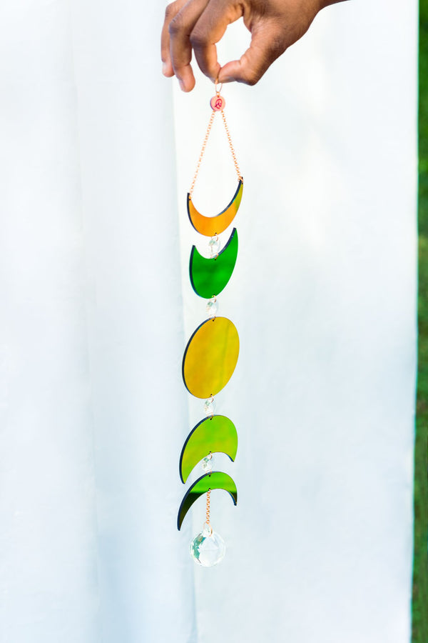 Dark Iridescent Moon Phases Lasercut Acrylic Suncatcher - 3