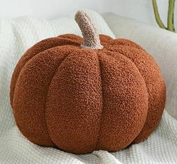Pumpkin Fall Boucle Pillow - Brown