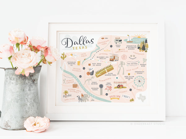 Dallas Map Art Print