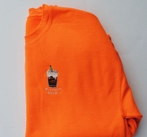 Orange Witches Brew Iced Coffee Embroidered Sweatshirt - 2