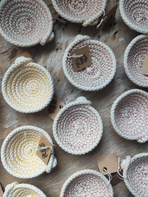 Tiny Cotton Rope Bowl - Multiple Colors - Sunset - 5