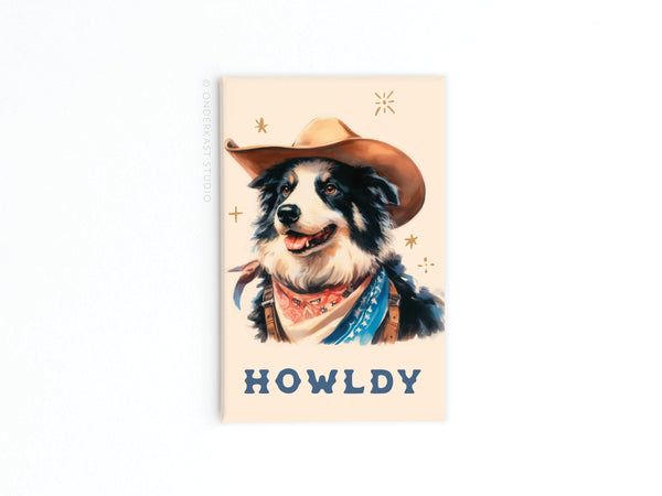 Howldy Cowboy Dog Refrigerator Magnet