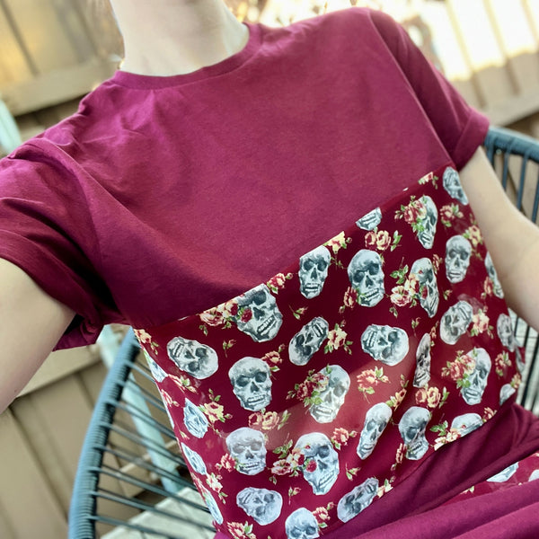 Skulls + Roses Sheer Sporty Crop Tee - 1