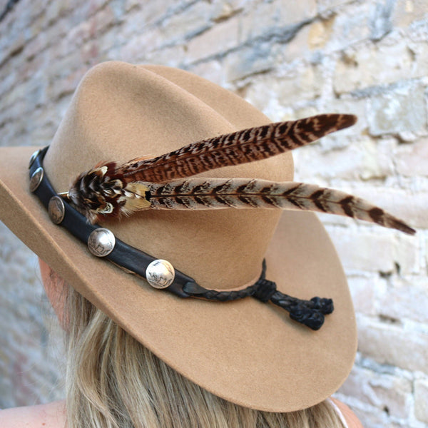 Western Feather Hat Pin Natural