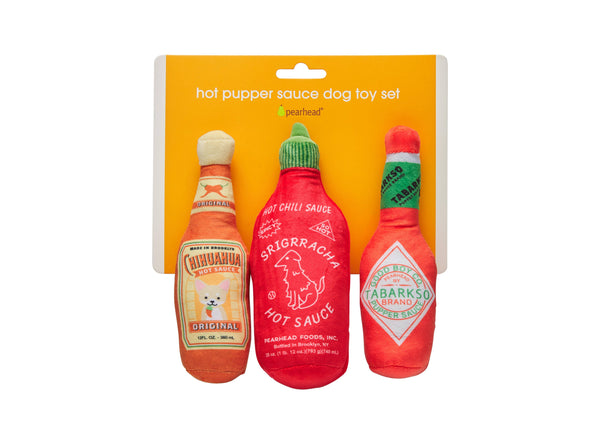 Hot Pupper Sauce Dog Toy Set