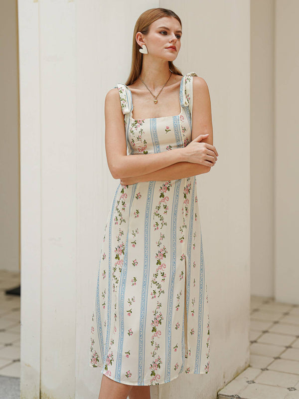 Sweet Floral Stripe Sundress