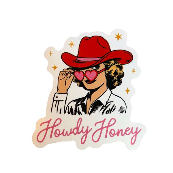 Howdy Honey Cowgirl Die Cut Sticker