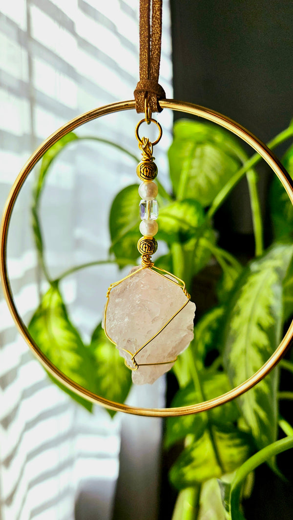 Raw Crystal Suncatcher // Single Hoop