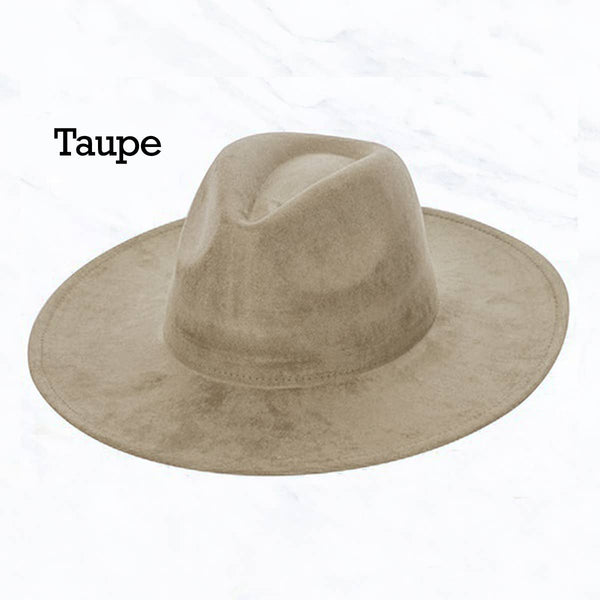 Suede Large Eaves Peach Top Fedora Hat