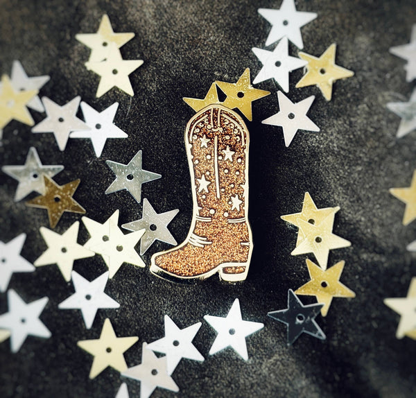 Yee-Haw! Sparkle Boot Pin