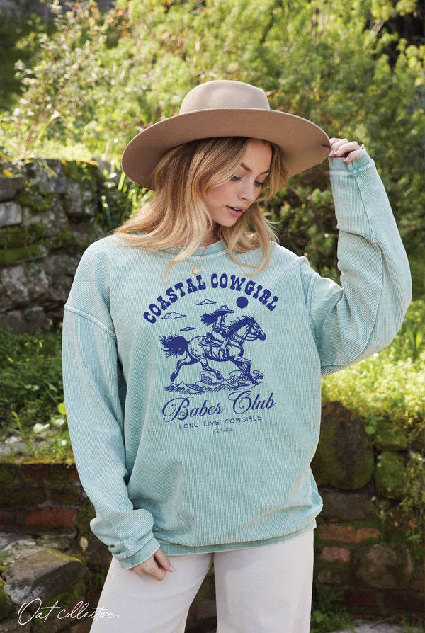 Coastal Cowgirl Babes Club Thermal Vintage Pullover