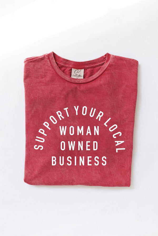 Support Your Local Woman Owned Business Graphic Top - Golden