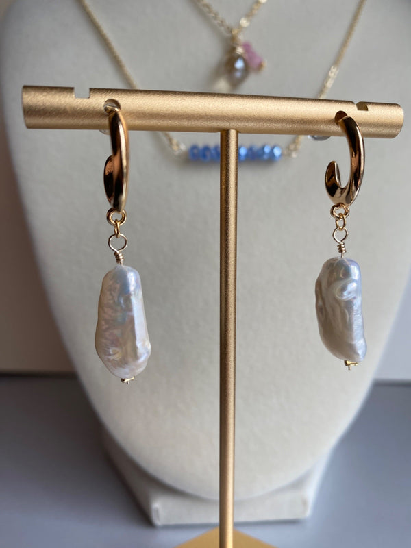 Pearl and Teardrop Crystal Bead Earrings - 6