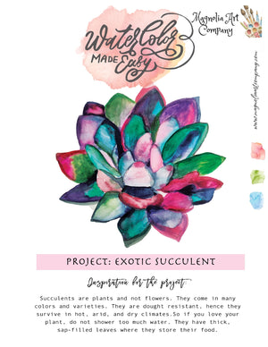 Exotic Succulent Watercolor Kit- Watercolor made easy - 1