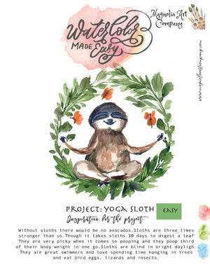 Yoga Sloth Watercolor Kit- Watercolor Made Easy - 1