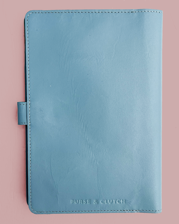 Light Blue Leather Journal Cover - 3