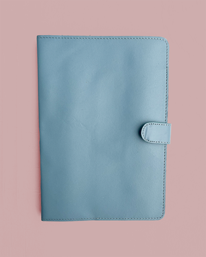 Light Blue Leather Journal Cover - 1