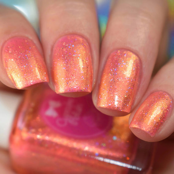 Shimmering Sunburst - Coral Nail Polish - 7