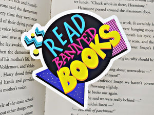 90s Style Read Banned Books Sticker - 1