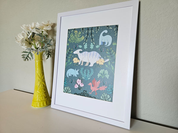 Enchanted Dinosaur Forest Art Print - 3