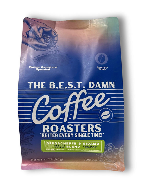 The Best Damn Coffee - Ethiopian Yirgacheffe + Sidamo Blend - Ground Coffee - 1