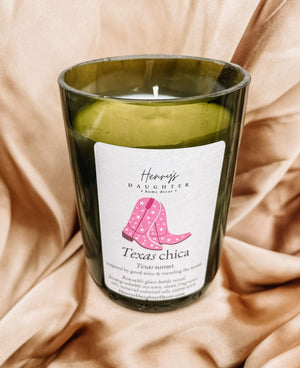 Texas Chica Staycation Wine Bottle Candle - 1